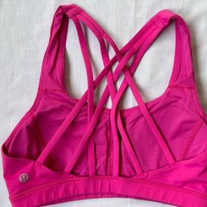 Lululemon sports bra size 2 in pink.